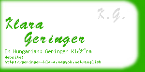 klara geringer business card